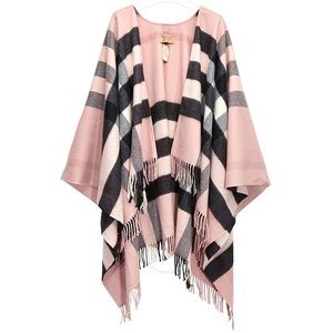 NWT Burberry checked cashmere cape